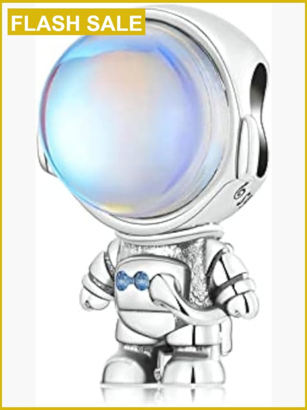 925 Sterling Silver Astronaut Charm Bead for Bracelets Space Theme Fine Jewelry